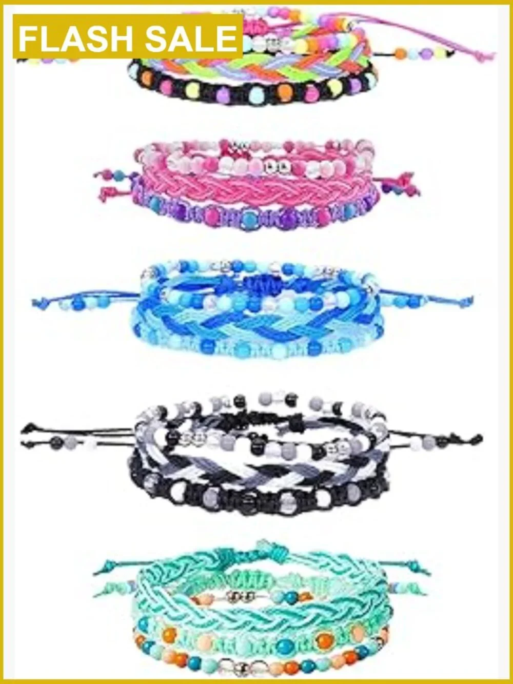 15 Braided Beaded Friendship Bracelets for Teens Stackable Woven Girls Birthday